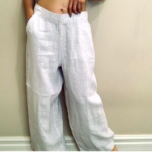 Tahari - 100% white Linen pants